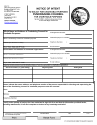 Document preview: Form CT-11CF Notice of Intent to Solicit for Charitable Purposes - Fundraising Counsel - California