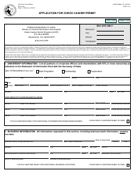 Form BCIA4130 Application for Check Casher Permit - California
