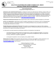Formulario BCIA4056S Solicitud De Informacion Sobre Si Mismo En El Indice Central De Maltrato De Menores - California (Spanish), Page 2