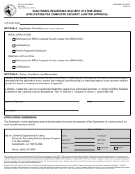 Form ERDS0002 Application for Computer Security Auditor Approval - Electronic Recording Delivery System (Erds) - California, Page 2