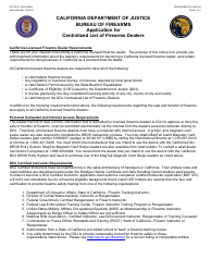 Form BOF4080 Application for Centralized List of Firearms Dealers - California