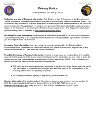 Form BOF1021 Application for Ammunition Vendor License (Non-firearms Dealer) - California, Page 5