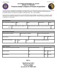 Form BOF4334 Firearms Dealer&#039;s Report of Firearm Acquisition - California