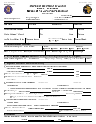 Form BOF4546 Notice of No Longer in Possession - California