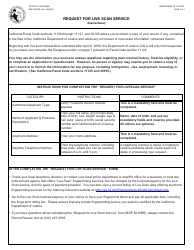 Form BOF8016RR Request for Live Scan Service - California, Page 2