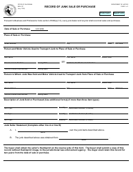 Document preview: Form BCIA127 Record of Junk Sale or Purchase - California