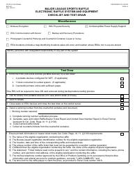 Form BGC206 Major League Sports Raffle Electronic Raffle System and Equipment Checklist and Test Draw - California, Page 2