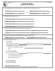 Form JUS8770 Seller of Travel Registration Renewal - California, Page 2