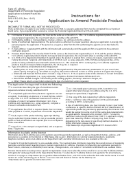 Form DPR-REG-035 Application to Amend Pesticide Product - California, Page 2