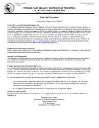 Formulario BCIA8270S Peticion Para Sellar Y Destruir Los Registros De Detentciones De Adultos - California (Spanish), Page 3