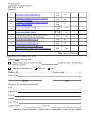 Form DPR-003 Publication/Video Order Form - California, Page 2