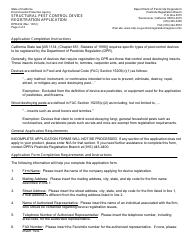Form DPR-032 Structural Pest Control Device Registration Application - California, Page 2
