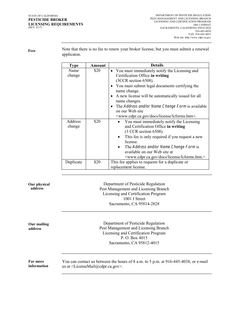 Pesticide Broker License Packet - California, Page 3
