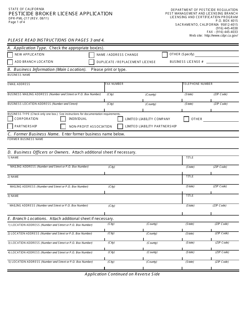 Pesticide Broker License Packet - California, Page 5