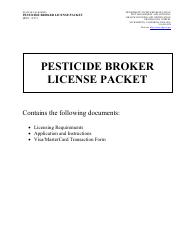 Document preview: Pesticide Broker License Packet - California