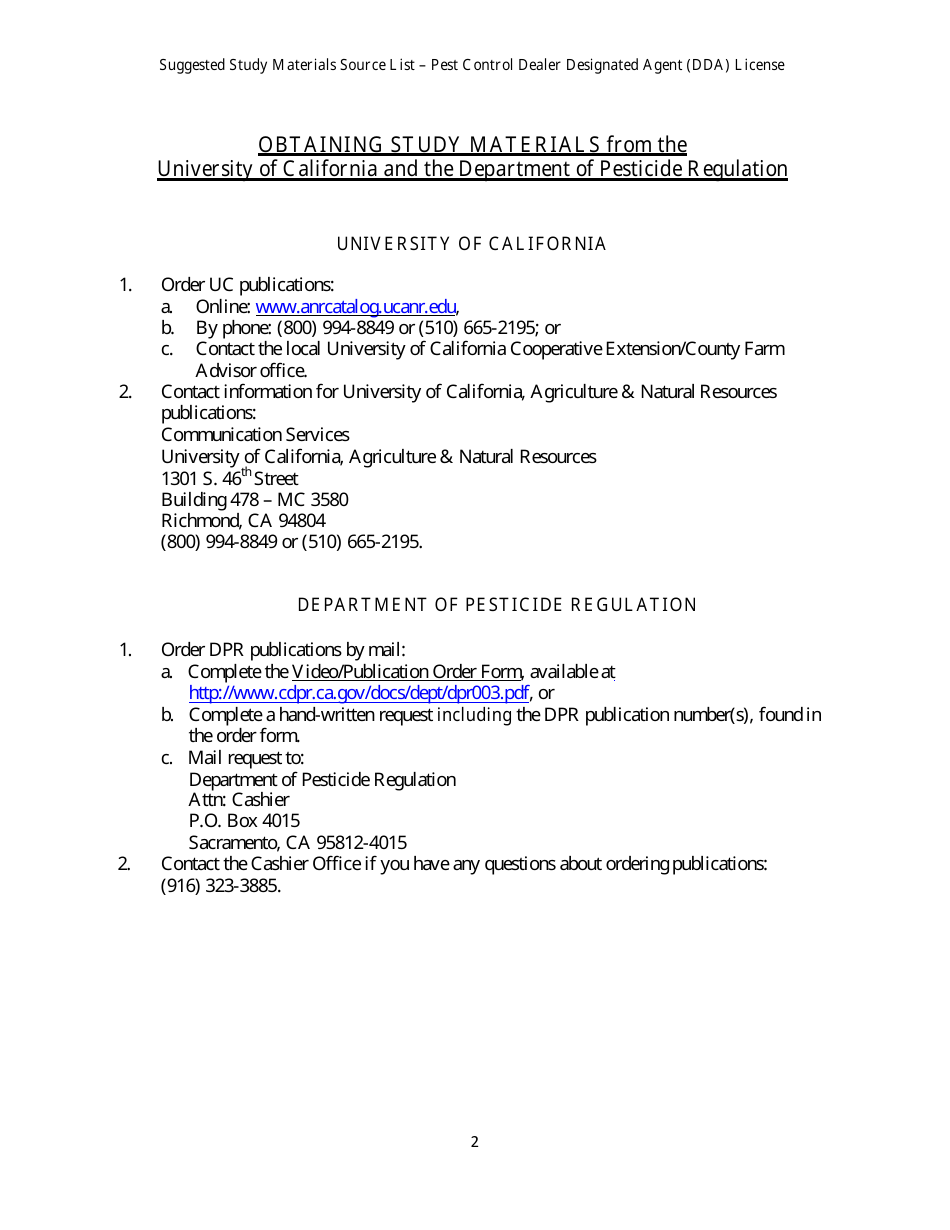 Pest Control Dealer Designated Agent License Packet - California, Page 10