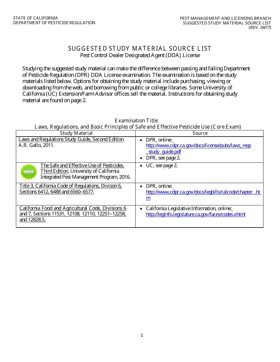 California Pest Control Dealer Designated Agent License Packet Fill