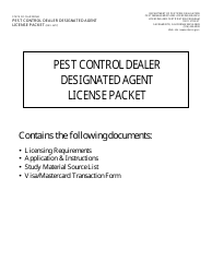 Document preview: Pest Control Dealer Designated Agent License Packet - California
