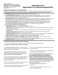 Form DPR-REG-030 Application for Pesticide Registration - California, Page 3