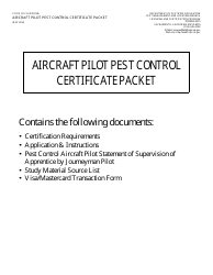 Aircraft Pilot Pest Control Certificate Packet - California