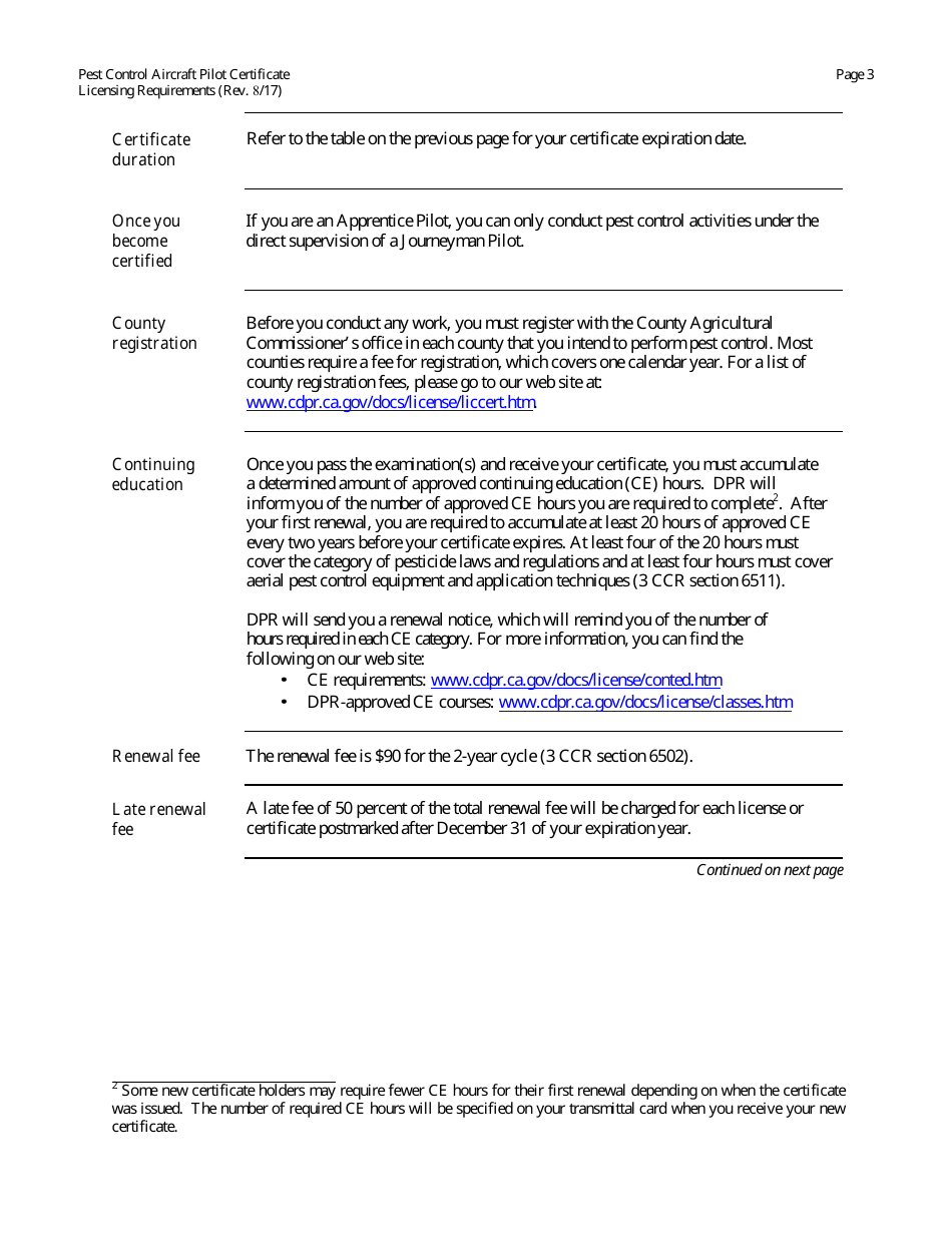 Aircraft Pilot Pest Control Certificate Packet - California, Page 4