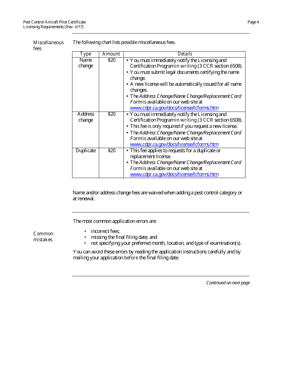 Aircraft Pilot Pest Control Certificate Packet - California, Page 5