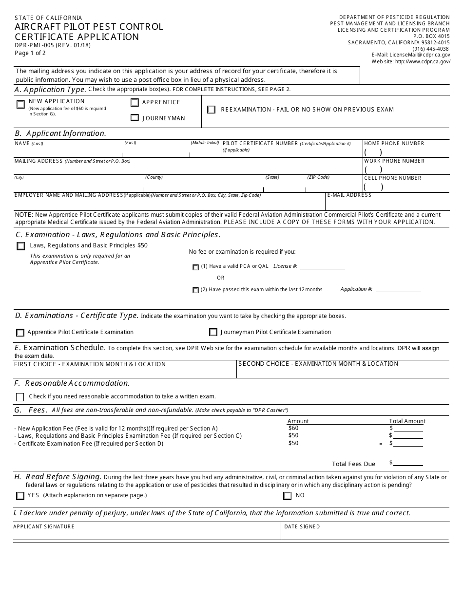 Aircraft Pilot Pest Control Certificate Packet - California, Page 7