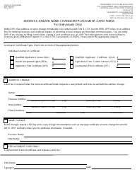 Form DPR-PML-002 &quot;Address and/or Name Change/Replacement Card Form for Individuals Only&quot; - California