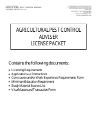 Document preview: Agricultural Pest Control Adviser License Packet - California