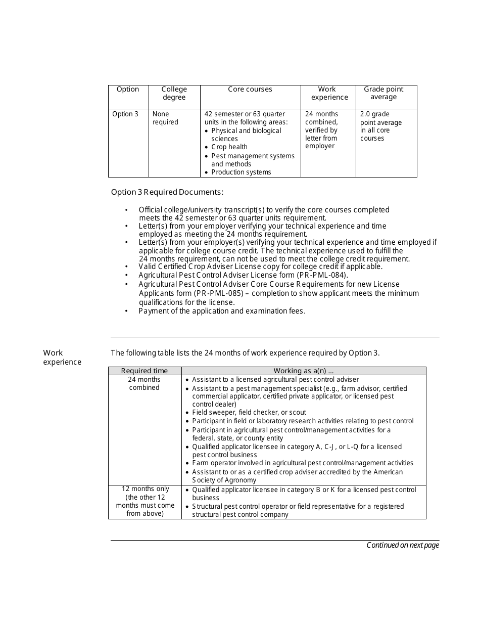 Agricultural Pest Control Adviser License Packet - California, Page 12