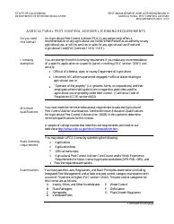 Agricultural Pest Control Adviser License Packet - California, Page 2