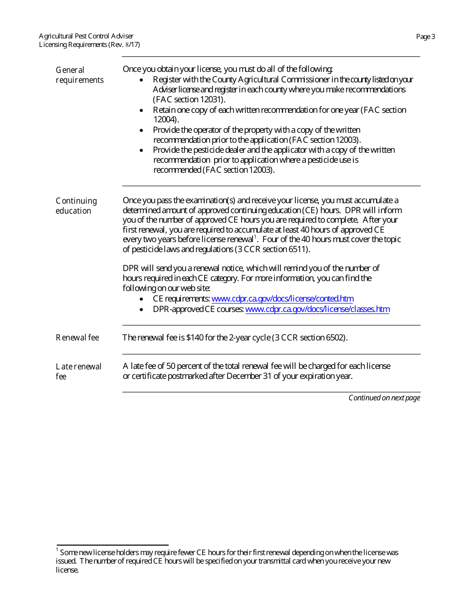 Agricultural Pest Control Adviser License Packet - California, Page 4