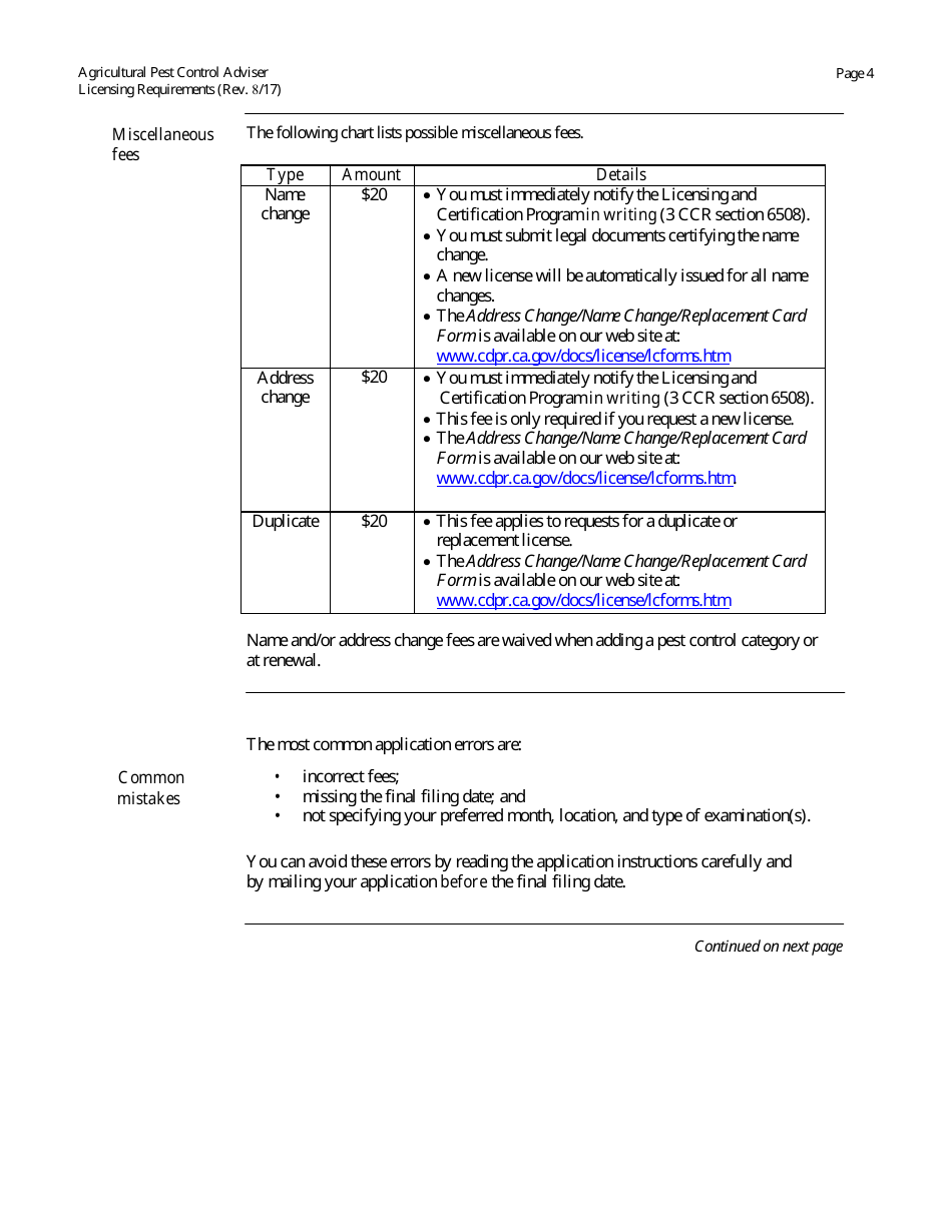 Agricultural Pest Control Adviser License Packet - California, Page 5