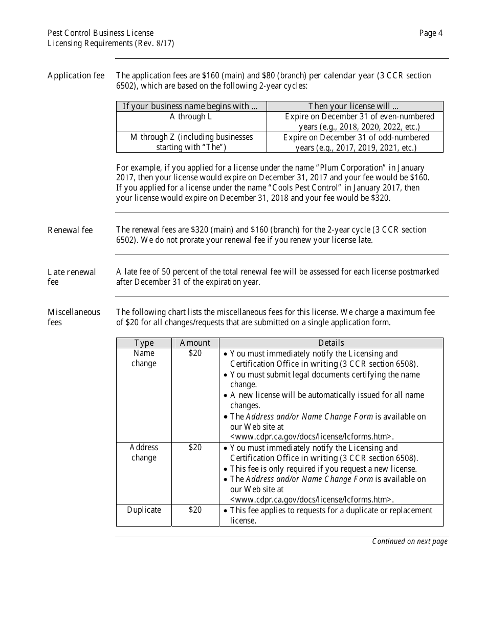 Pest Control Business License Packet - California, Page 5