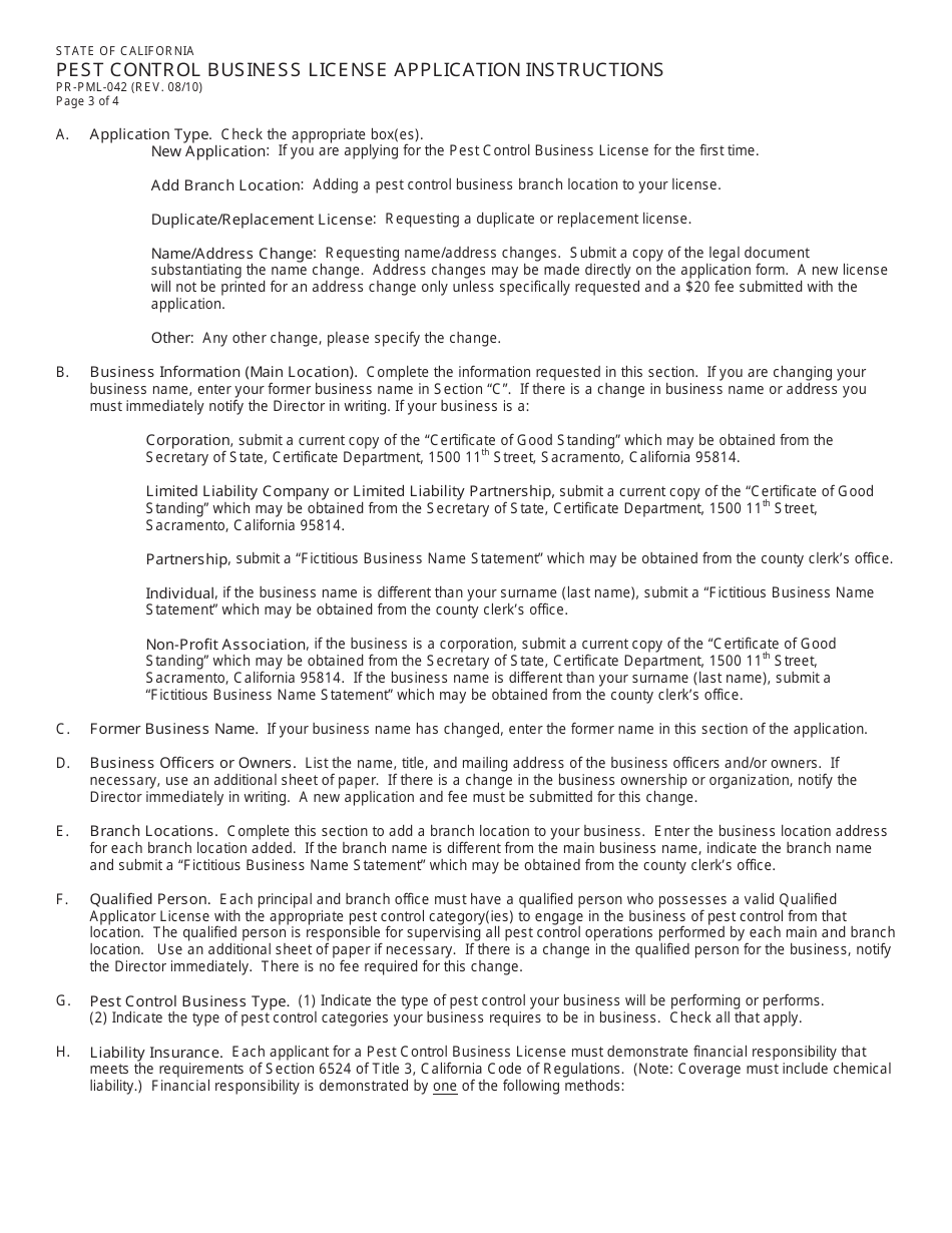 Pest Control Business License Packet - California, Page 9