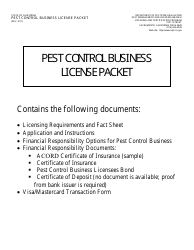Document preview: Pest Control Business License Packet - California