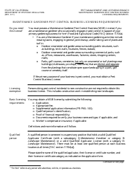 Maintenance Gardener Pest Control Business License Packet - California, Page 2