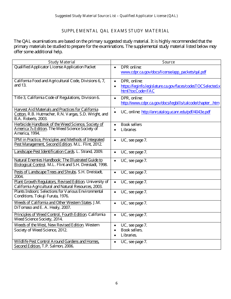 California Qualified Applicator License Packet Fill Out, Sign Online
