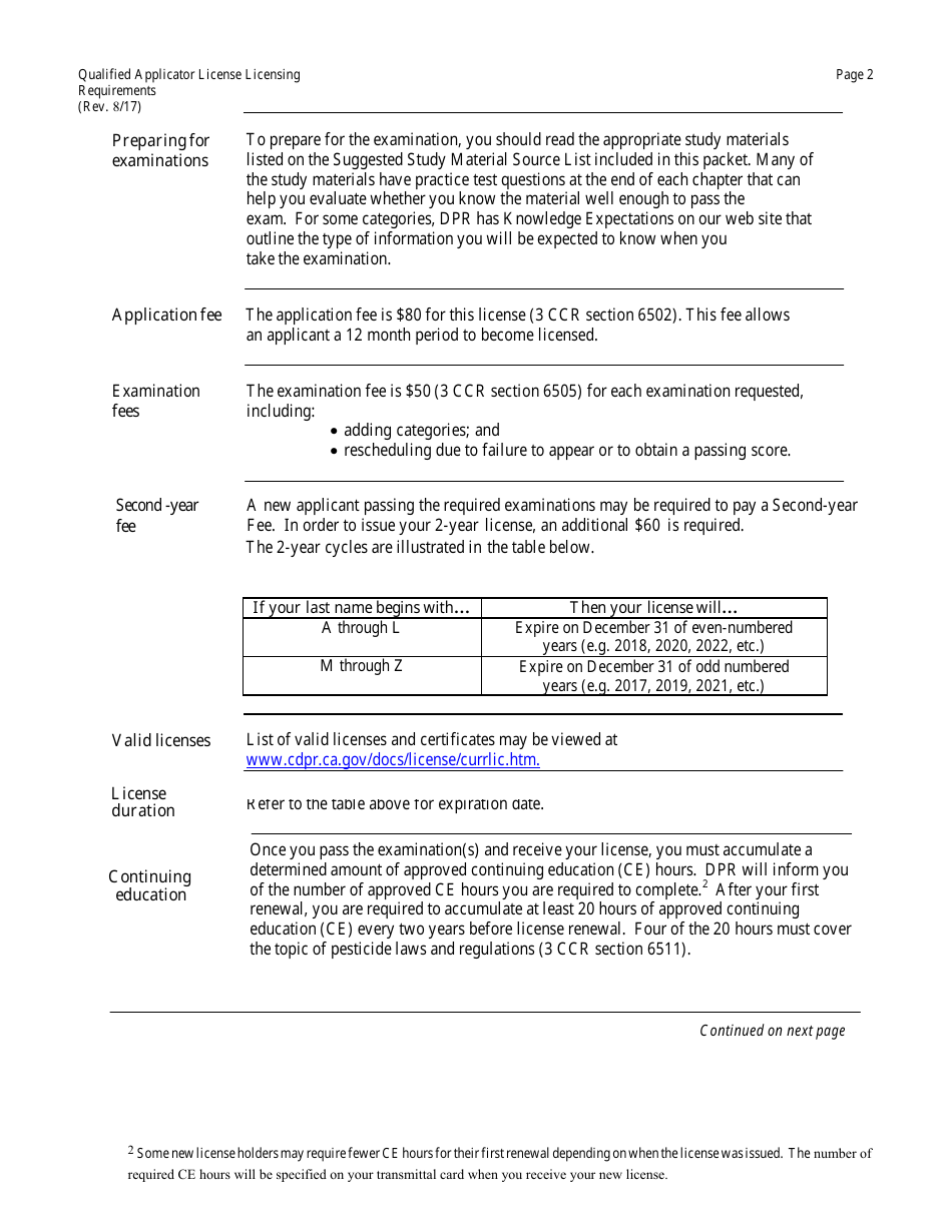 California Qualified Applicator License Packet Fill Out, Sign Online