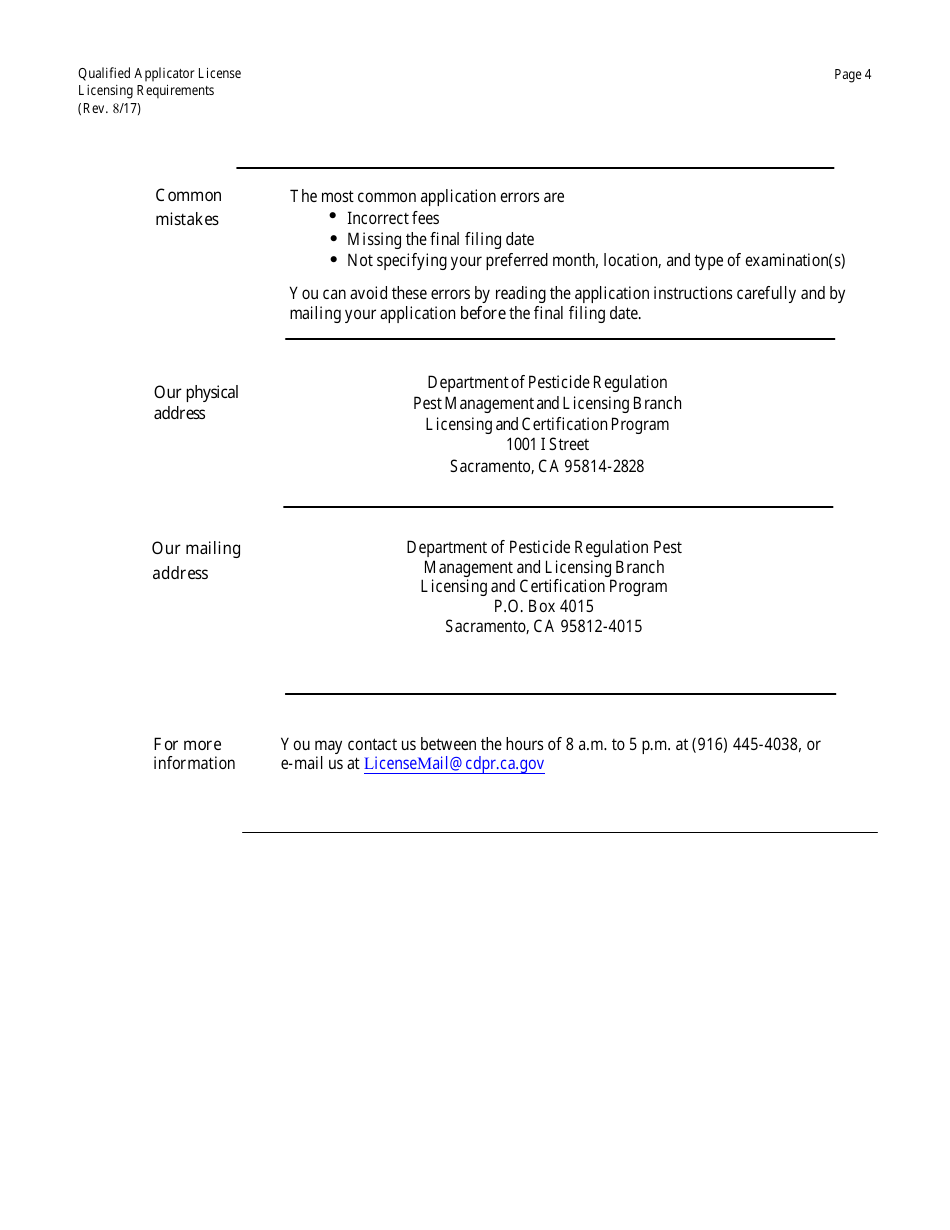 California Qualified Applicator License Packet Fill Out, Sign Online