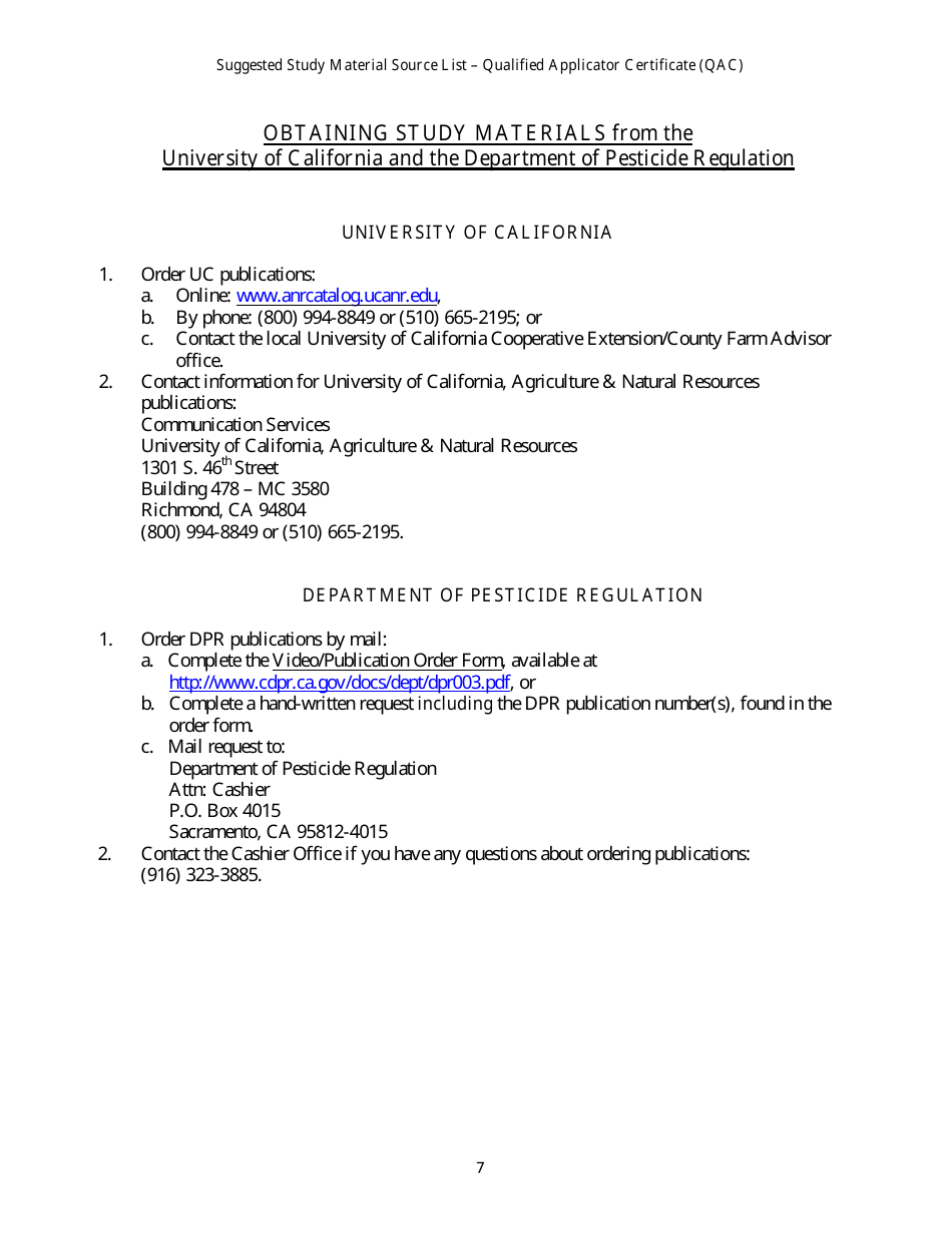 California Qualified Applicator Certificate Packet Fill Out, Sign