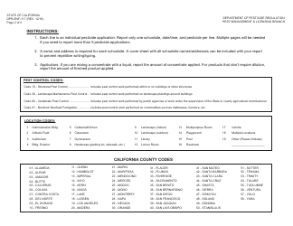 Form DPR-ENF-117 School Site and Child Day Care Facility Pesticide Use Reporting by a Business - California, Page 2