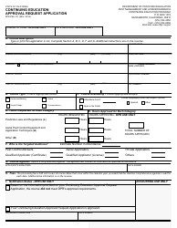 Form DPR-PML-131 &quot;Continuing Education Approval Request Application&quot; - California