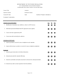 Document preview: Continuing Education Course Evaluation Form - California