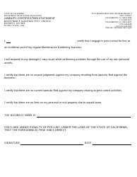 Document preview: Form PR-PML-170 Liability Certification Statement - California