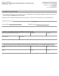 Document preview: Form PR-PML-120 Worker's Compensation Insurance Verification - California