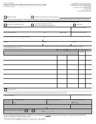 Document preview: Form PR-PML-045 Private Applicator Certificate Application - California