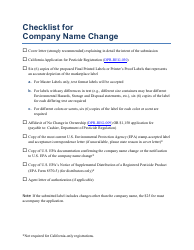 Document preview: Checklist for Company Name Change - California