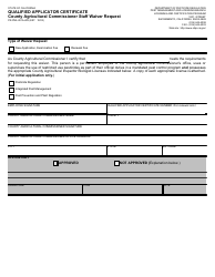 Document preview: Form PR-PML-001A-WR Qualified Applicator Certificate - County Agricultural Commissioner Staff Waiver Request - California