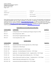 Form DPR-197 Forms Requisition - California